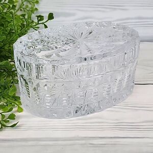 Bohemian crystal Royal Limited oval trinket box 6.5" X 4.5"